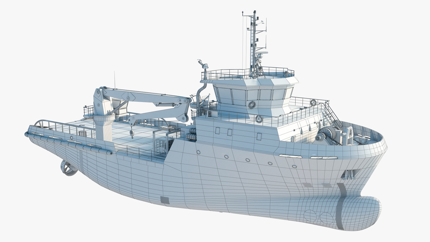 Presentation 3D model of the Cargo Crane Ship. Freelance 3D Designer “Monaco Felice”.